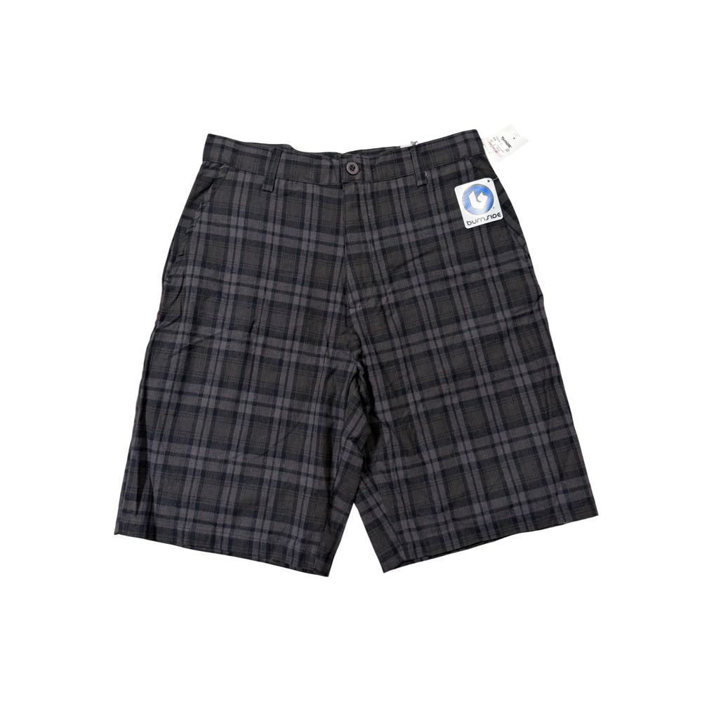 Burnside dark plaid skate shorts NWT size 28
